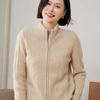 Cashmere Zipper Knit Coat