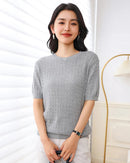 Pure Cotton Short-Sleeve Knit Top