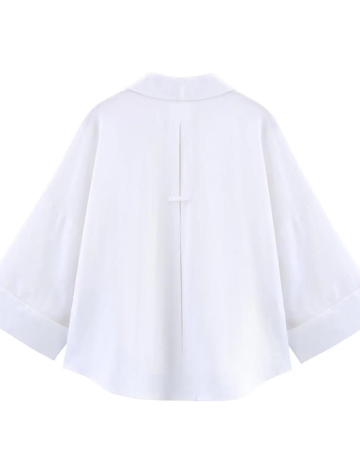 Casual Rolled-Up Wide-Sleeve Striped Shirt