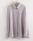Oversized Linen-Blend Long-Sleeve Shirt