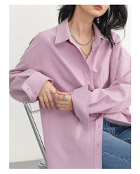 Oversized Long-sleeved Cotton Shirt