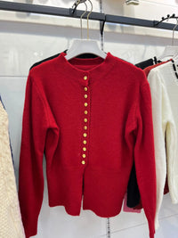 Round-Neck Short Knitted Cardigan