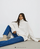 Turtle Neck Basic Knitted Split Pullover