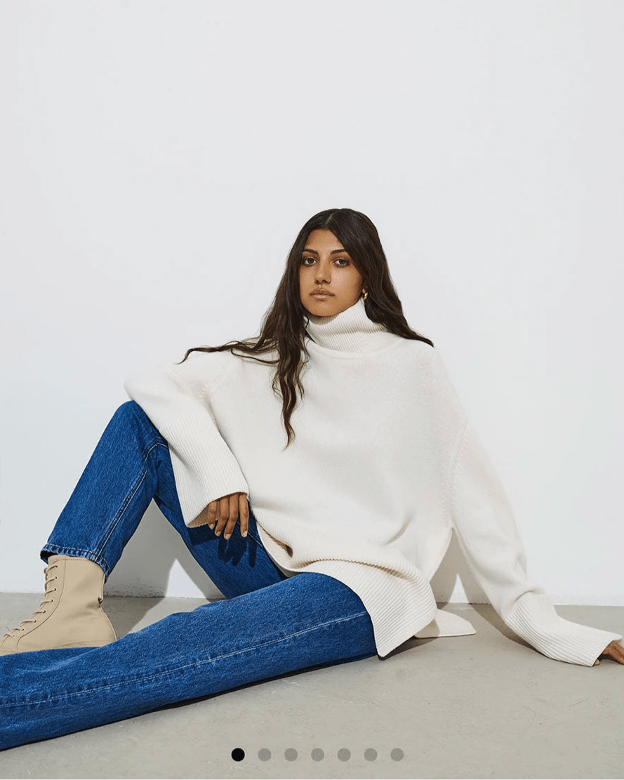 Turtle Neck Basic Knitted Split Pullover