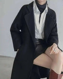 Relaxed Belted Wool Blend Coat