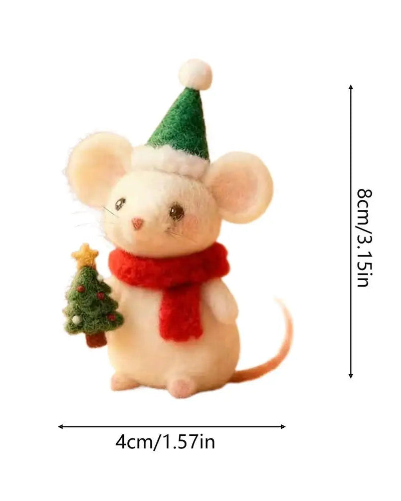 Christmas Felt Mouse Decorative Figurine