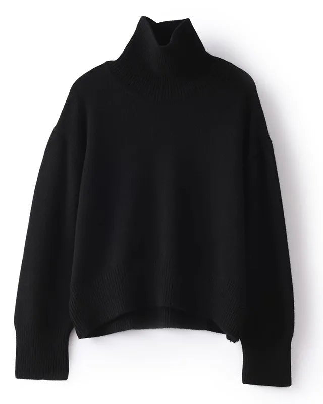 Pure Cashmere Turtleneck Pullover Sweater