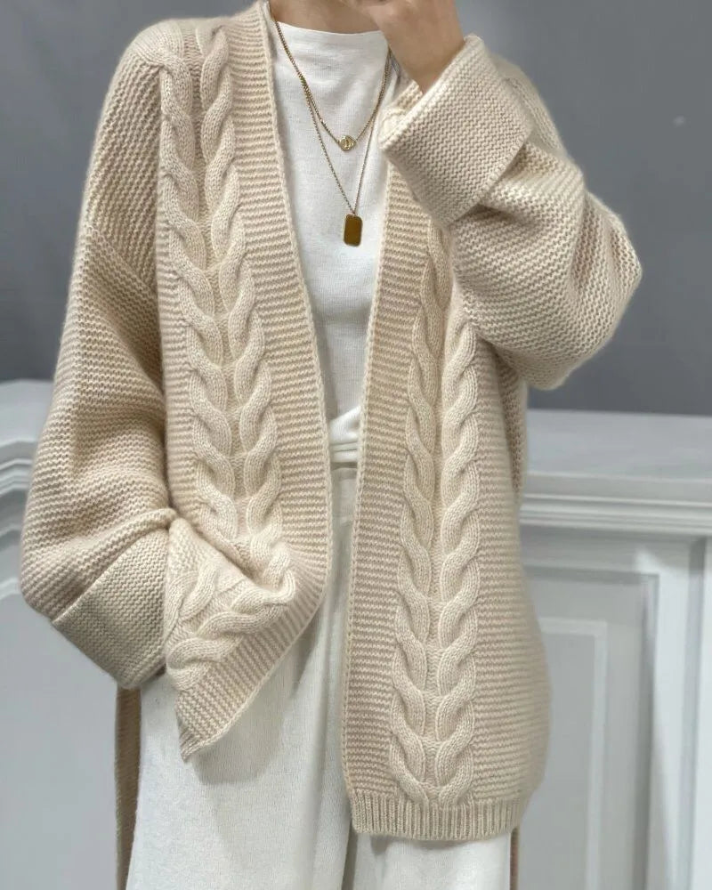 Cashmere Belted Knit Cardigan