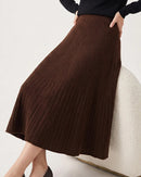 Cable-Knit Cashmere Midi Skirt