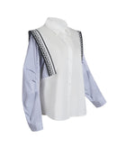 New Minimalist Striped Patchwork Shirt