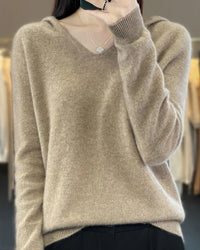 Soft Wool Knit Hooded Pullover Sweater