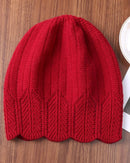 Scalloped Pointelle Wool Beanie