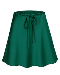 High-Waisted Satin A-Line Mini Skirt