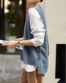 Merino Wool Pullover Sleeveless Knit Vest