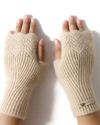 Soft Cashmere Knitted Fingerless Mittens
