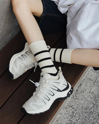 Striped Retro Loose Crew Socks