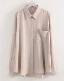 Oversized Linen-Blend Long-Sleeve Shirt