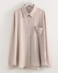 Oversized Linen-Blend Long-Sleeve Shirt