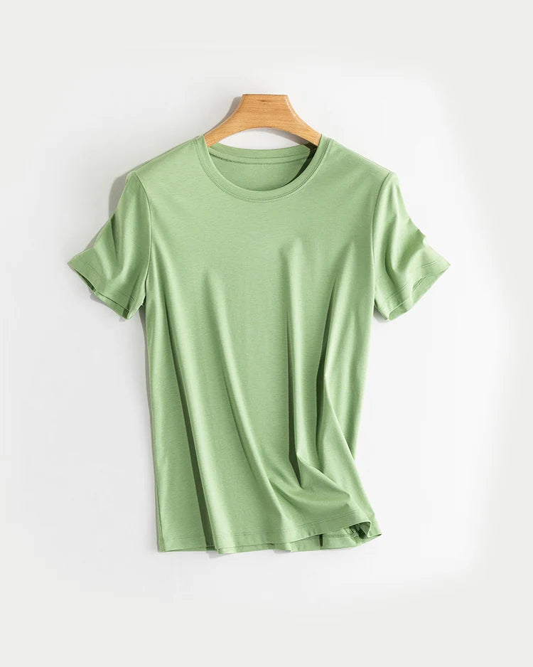Women's Solid-Color Crew-Neck T-Shirt