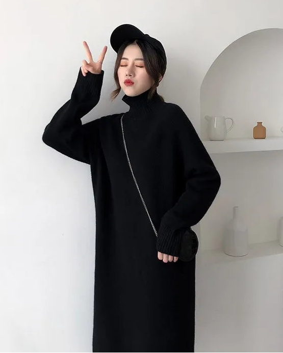 Cashmere Knit Sweater Dress