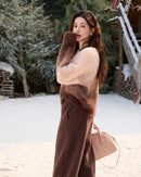 Gradient Faux Mink Knit Sweater