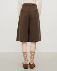 Retro Straight-Leg Loose High-Waisted Shorts