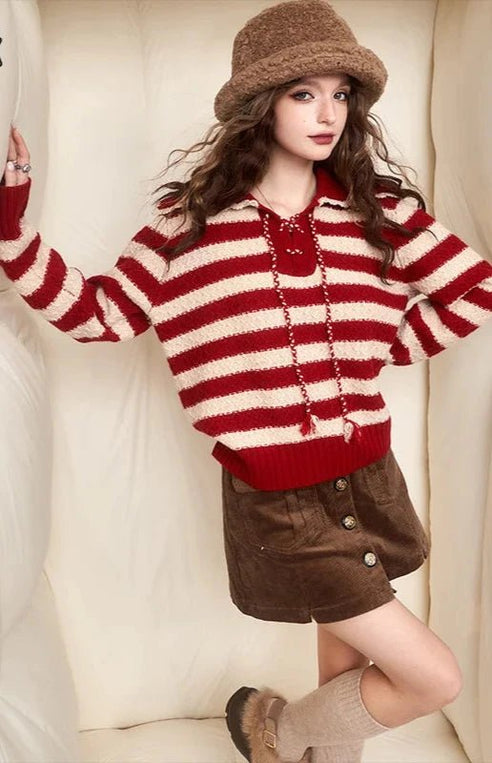 Christmas Striped Pullover Sweater