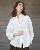 Retro Single-Breasted Collar Loose Shirt