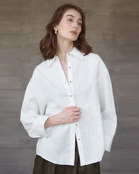 Retro Single-Breasted Collar Loose Shirt