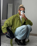 Vintage Stand Collar Suede Outerwear