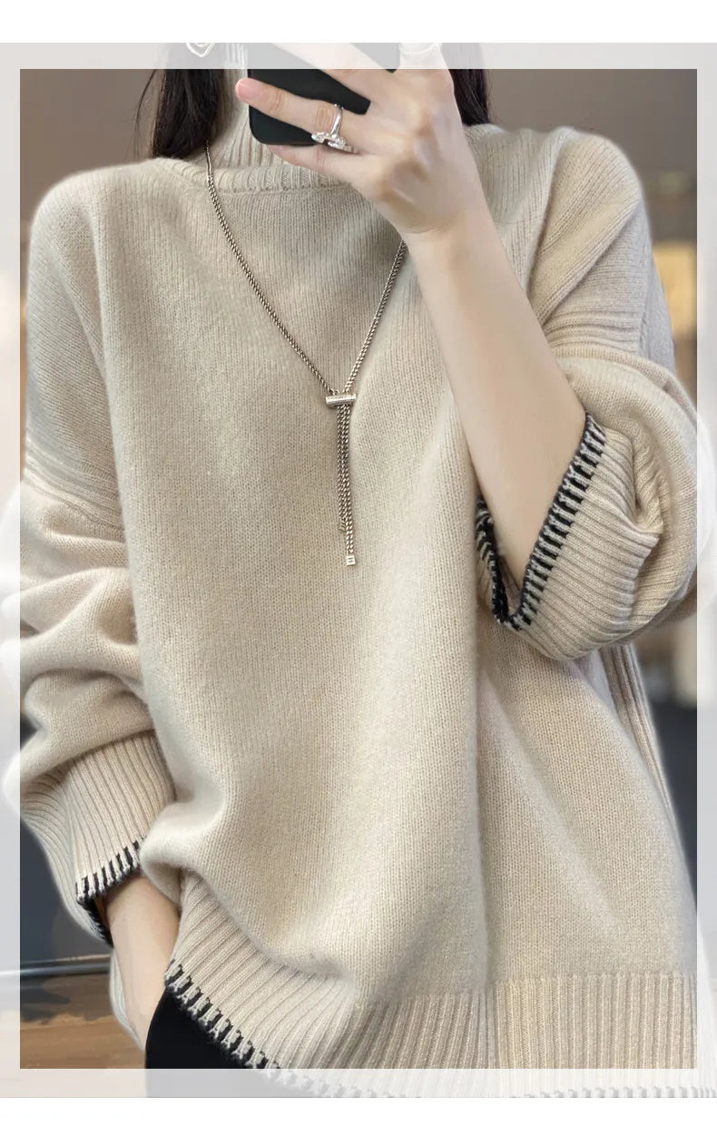 Oversized 100% Wool Turtleneck Sweater