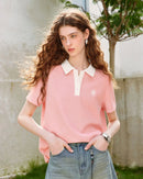 Contrast Color Embroidered Polo Shirt