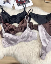 Silk Ultra-Thin Soft Comfortable Seamless Bra Set