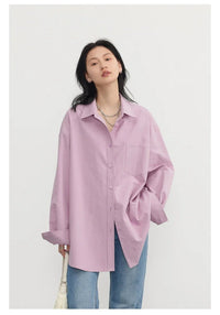 Oversized Long-sleeved Cotton Shirt