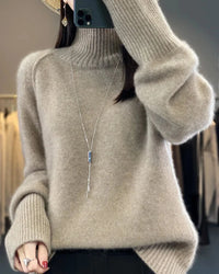 Raglan Merino Wool Mock Neck Sweater