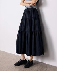 Layered A-Line Midi Cake Skirt