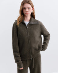 Wool Blend Knit Cardigan Sweater