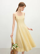 Three-dimensional Cutting High Waist Sleeveless Dress