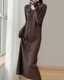 Elegant Long Sleeve Knit Dress