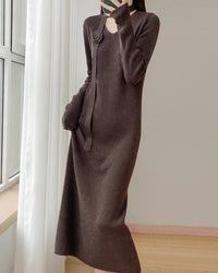Elegant Long Sleeve Knit Dress