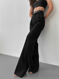 High Waist Pleated Wide Leg Pants