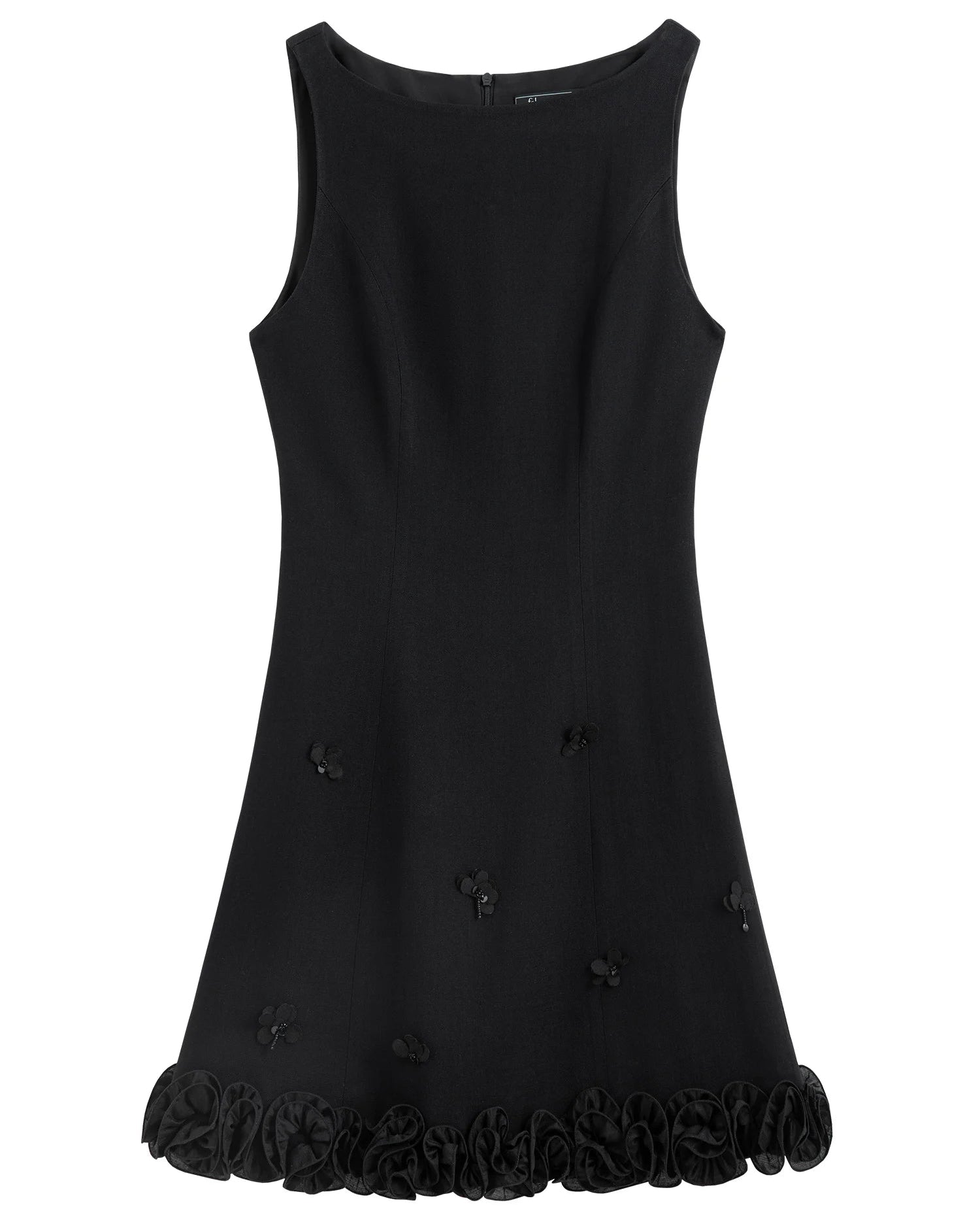 High-End Boat Neck Petal Design Dress