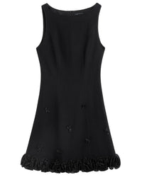 High-End Boat Neck Petal Design Dress