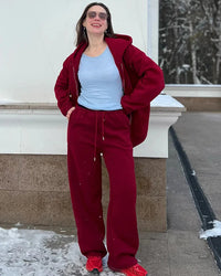 High-Waisted Wide-Leg Sweatpants