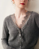 Cashmere Casual V-Neck Knit Sweater