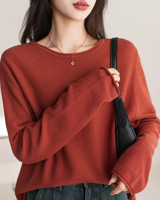 Women's Cotton Knit Pullover Sweater