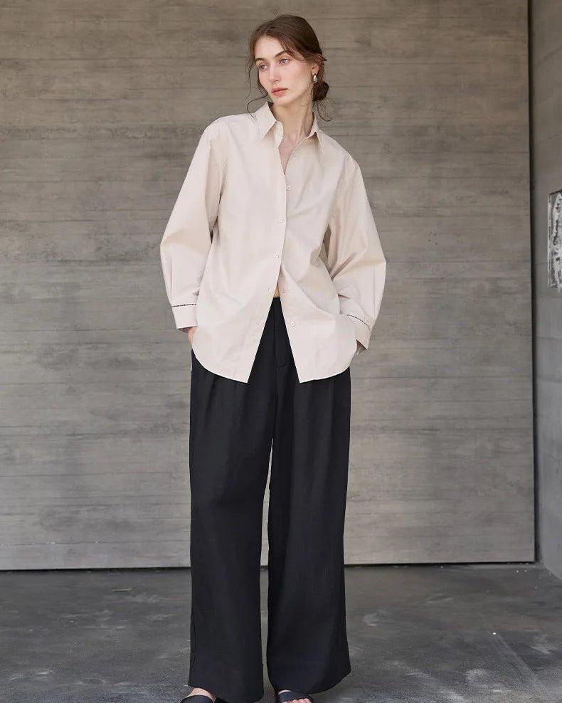 Casual Collared Single-Breasted Loose-Fitting Shirt