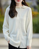 Merino Wool Solid Hooded Pocket Long Knit Cardigan