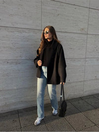 Single Breasted Bat Sleeved Jacket