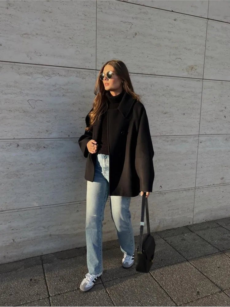 Single Breasted Bat Sleeved Jacket